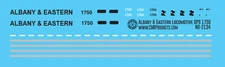 N Scale - Albany & Eastern GP9 1750 Locomotive Decals