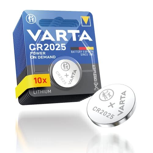Varta Power on Demand CR2025 Batterie al Litio da 3V Pacco Scorta da 10 Smart, F