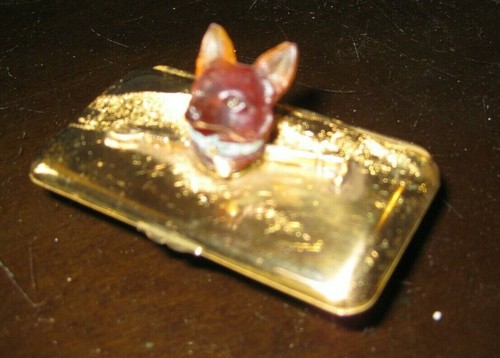 Jewelry Box - Pill Holder - Container - Gilded Brass - Sculpture - Fox