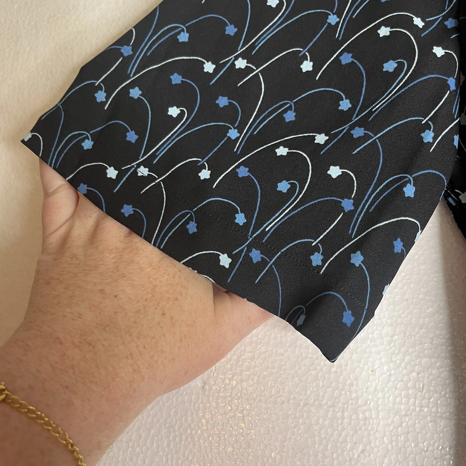 Abito Camicia Kate Spade Blu Stella Floreale Schiena Fumè Midi Tg 6