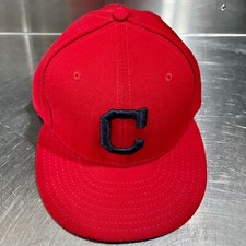 Vintage VTG Cleveland Indians USA Made New Era 59FIFTY Red Fitted Hat 7 1/2