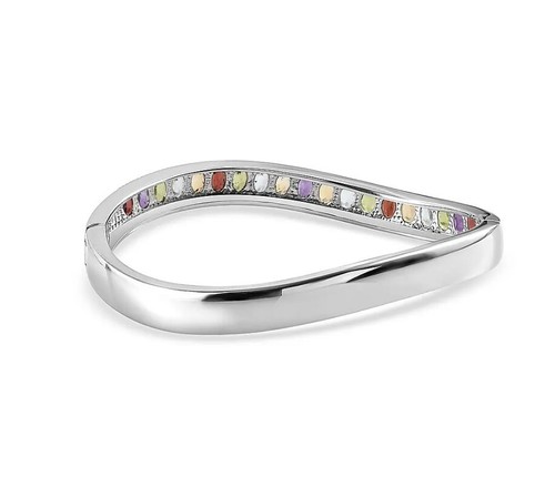 Multi Gemstone Bracelet in Stainless Steel Garnet Topaz Peridot Citrine Amethyst - Picture 5 of 6