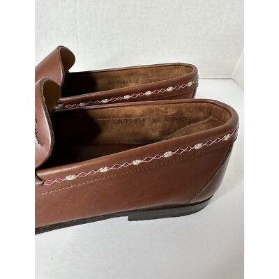 Salvatore Ferragamo Brown Leather Loafers Sz 8 1/2 D Luxury  display picture 2