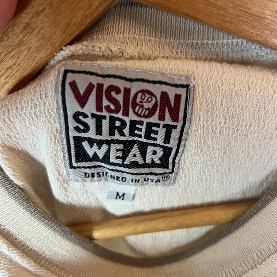 Camiseta Hombre Vintage Vision Street Wear Beige Algodón Talla M Foto 4 de 4