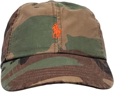  Polo Ralph Lauren Orange Pony  Camoflauge Cap O/S