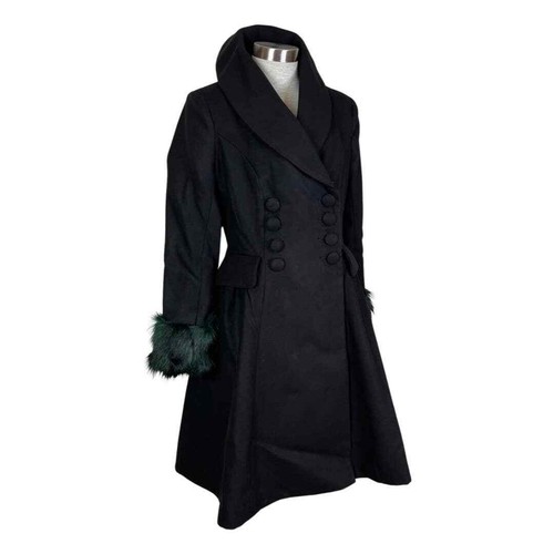 Hell Bunny 50s Retro Vintage Gothic Faux Fur Coat XS - Picture 6 of 6