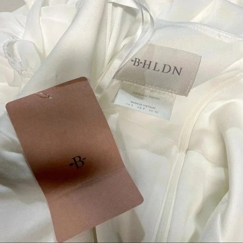 NWT BHLDN Caton Long Sleeve Mini Dress in White Anthropologie Wedding Bridal 4 - Picture 11 of 12