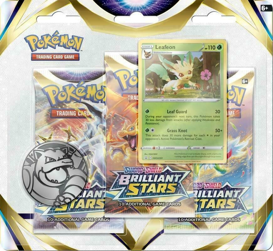 Thumbnail - Pokémon Strahlende Sterne Brilliant Stars 3er Blister Booster Pack