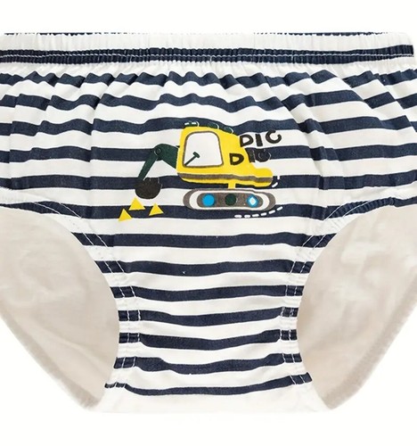 New Pack Of 5 Big Boys L Cartoon Transport Printed Briefs Waist 22" To 30" - Picture 6 of 8