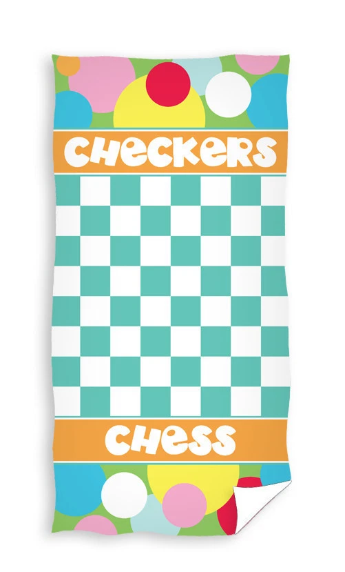 CARBOTEX Strandtuch mit Damespiel Duschtuch Badetuch Handtuch 70 x 140 cm