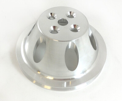 Aluminum SBC Small Block Chevy Short Water Pump Single Groove Pulley SWP Natural