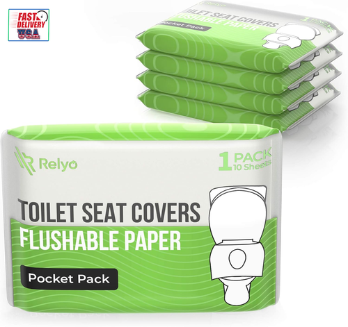 Toilet Seat Covers Paper Flushable (50 Pack) - XL for Adults and Kids Potty Trai