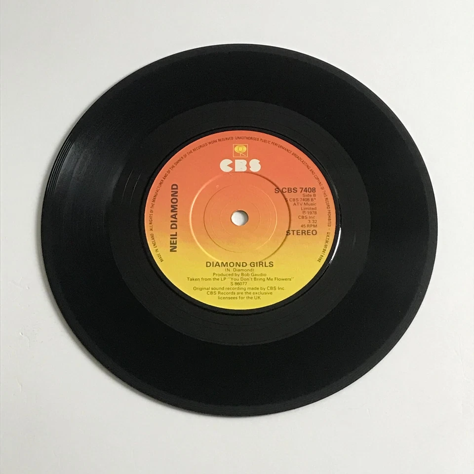 Neil Diamond - The American Popular Song 7" Vinyl Record - S CBS 7408 VG+/EX - Image 3 of 3