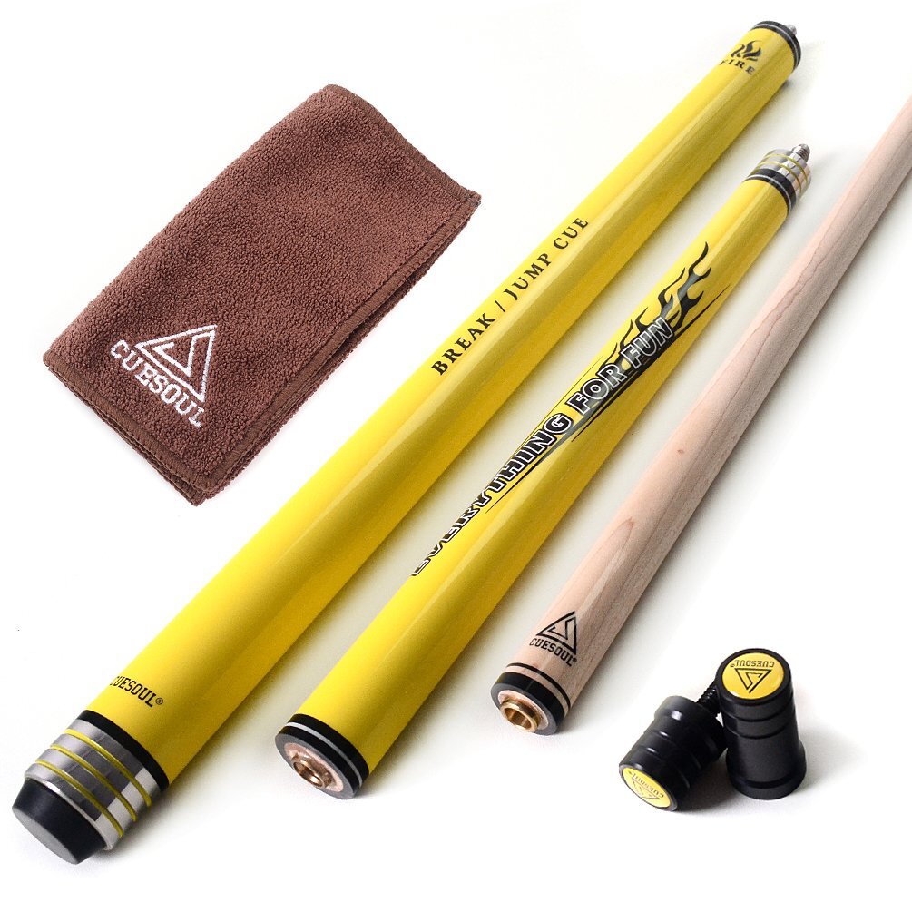 CUESOUL キュースティック　19oz CUESOUL FIRE Break Jump Cue Stick 19oz 13mm Tip-Yellow Break
