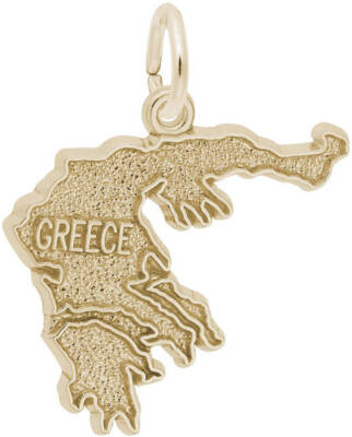 10K or 14K Gold Greece Map Charm by Rembrandt