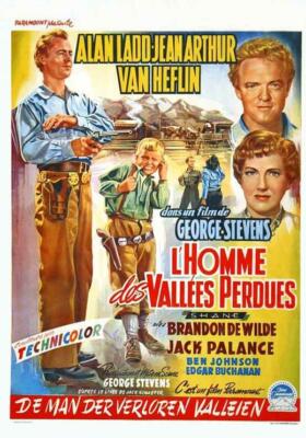 SHANE Movie POSTER 11 x 17 Alan Ladd, Jean Arthur, Van Heflin, Belgian A
