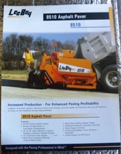 Factory OEM Dealership Brochure Spec LeeBoy 8510 Paver 1-07 Asphalt Paver