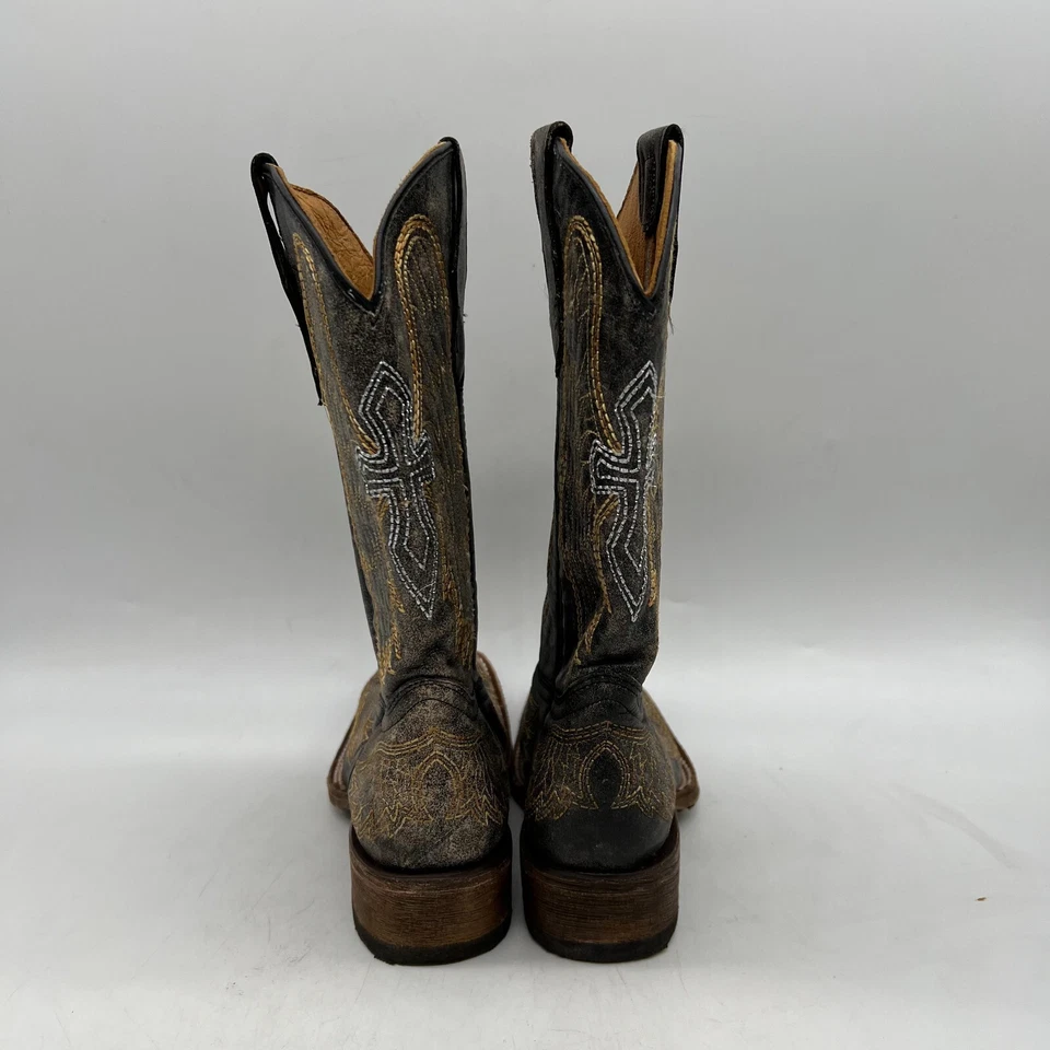 Botas occidentales Corral Teens Wing & Cross de cuero negro talla 3 Foto 4 de 4
