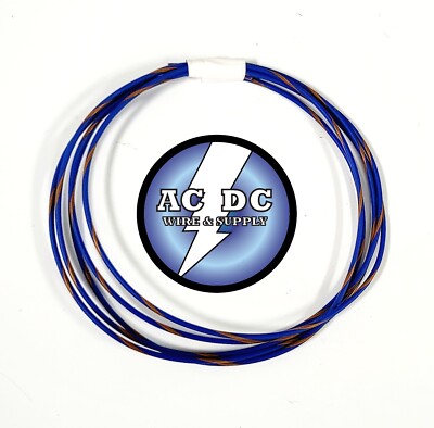AUTOMOTIVE WIRE 22 AWG HIGH TEMP TXL WIRE BLUE WITH ORANGE STRIPE 25 FT COIL