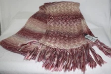 I.N.C International Concepts Fringed Neck Scarf Color Pink Ivory Gold