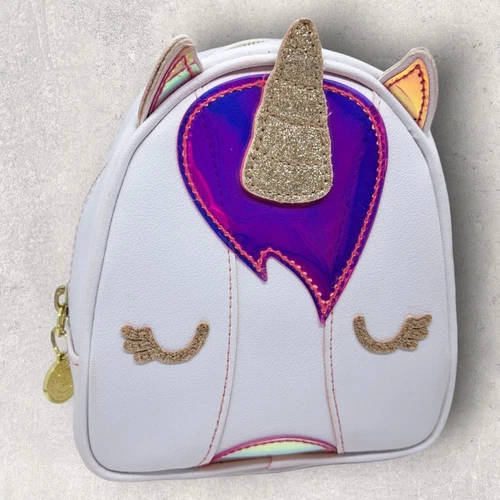 Bath & Body Works Unicorn Cosmetic Bag Toiletry Pouch 6.5" Holographic Glitter