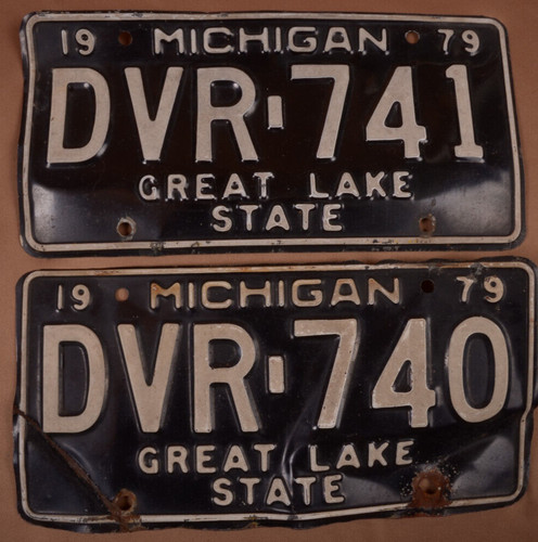 1979 Michigan License Plate MPT-439 Great Lake State Sequential Numbers