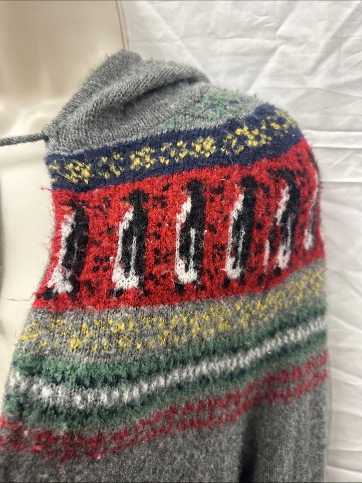 Suéter túnica con capucha Next Era Couture grande cordón Fair Isle Southwest Foto 3 de 4