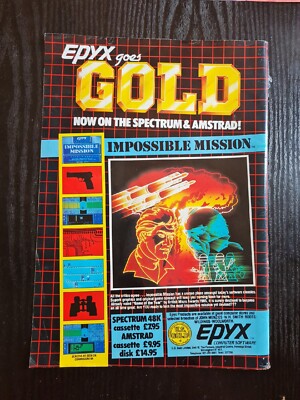 BASKETBALL IMPOSSIBLE MISSION DOUBLE ZX SPECTRUM GAME ADVERT 8,2X11,7'' POSTER