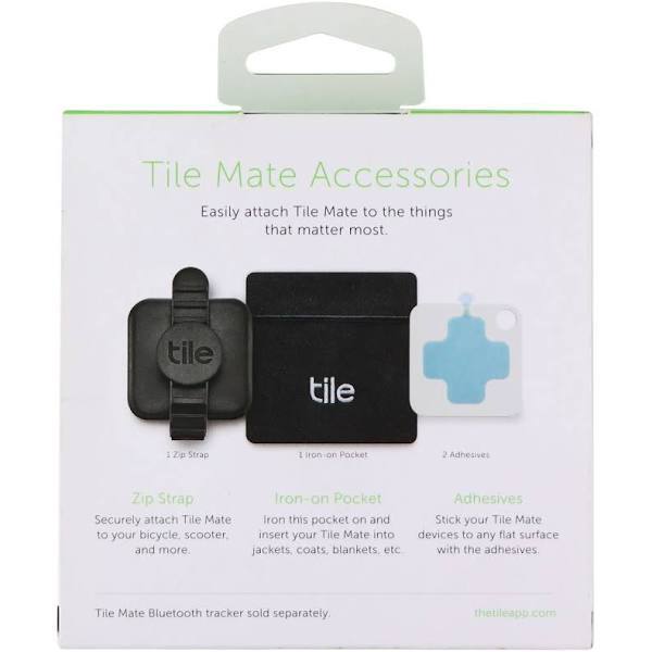 Set of 2x Tile Mate Accessories Zip Strap Iron-on Pocket 2 