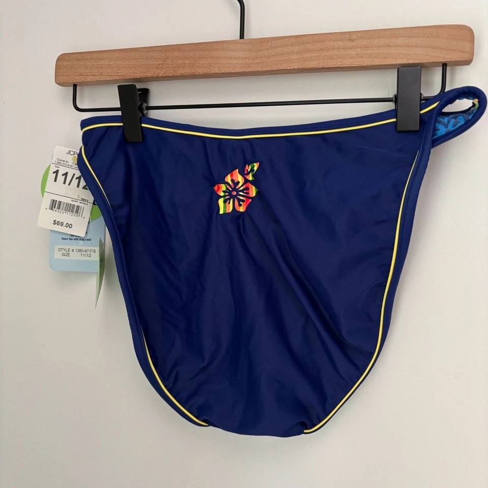 Conjunto de trajes de baño Malibu Dream Girl 3 piezas junior talla 11/12 azul tropical floral  Foto 2 de 4