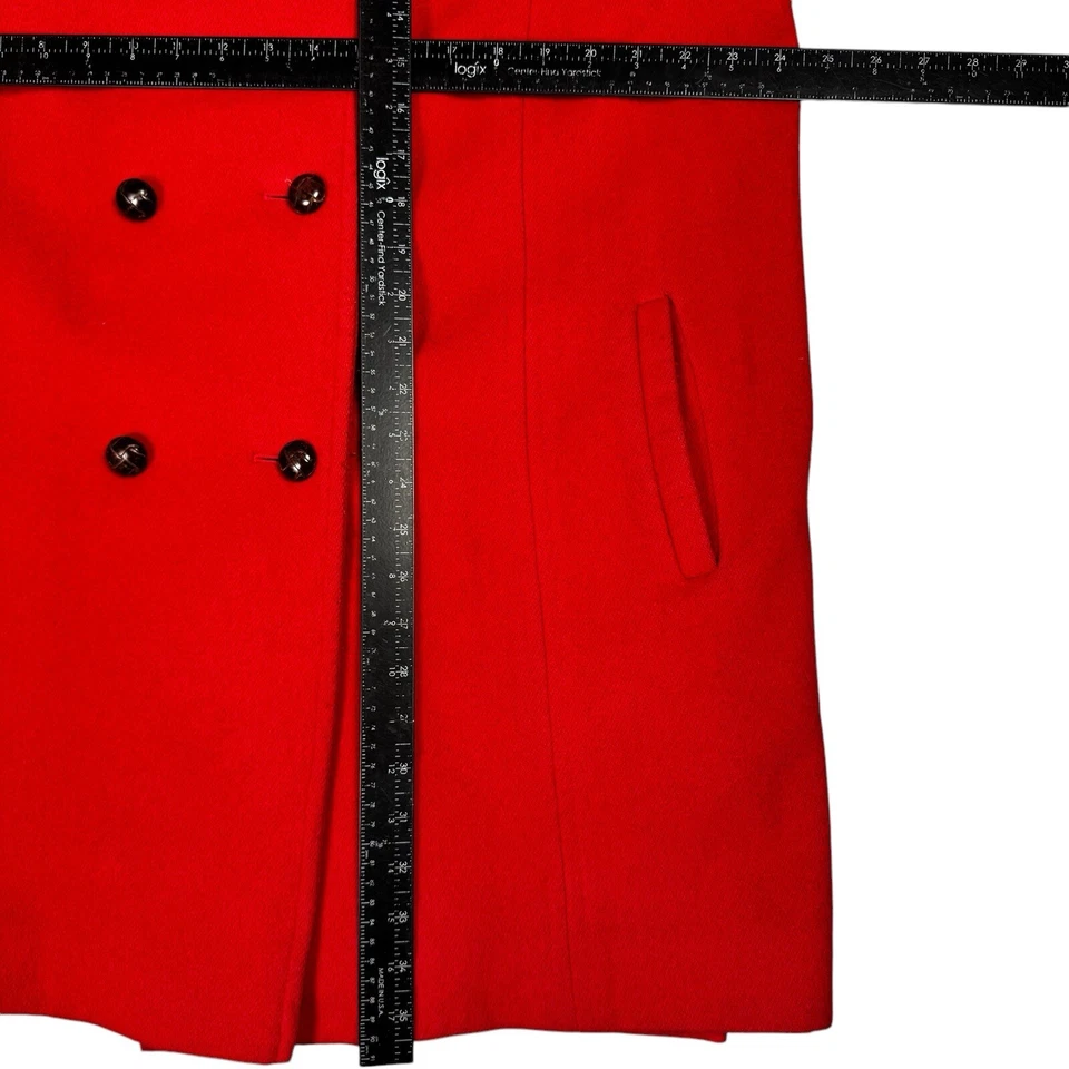 Jaqueta trench coat feminina vintage de lã 18 pinguins peito duplo feita nos EUA - Imagem 4 de 4