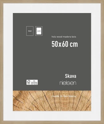 Nielsen Holz-Bilderrahmen Skava eiche 50x60 cm mit Passepartout 40x50 cm - Bild 1 von 4