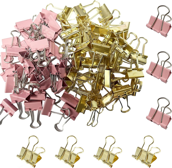 80 StüCk Klammern Metall Gold 19Mm Foldback Klammern Klein Binder Clips-image