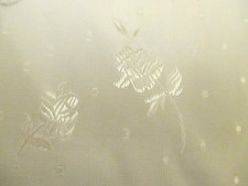 Jacquard Brocade Flower Floral Dot Fabric White 30" x 44