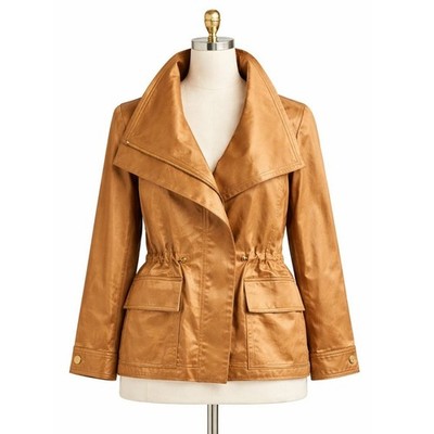 Donna Karan New York Copper Satin Utility Jacket   Small Petite