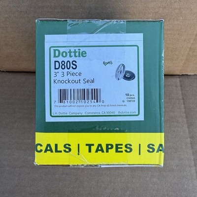 Lot of 10 Dottie D80S 3  3-Piece Knockout Seal Electrical Conduit Cover Plate