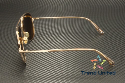 Gafas de sol unisex Tom Ford FT0823 28H Clark metal oro rosa marrón polarizadas 59 mm - Imagen 4 de 5