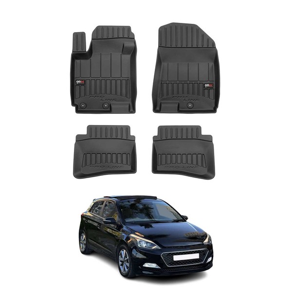 Omac Gummi FußMatten FüR Hyundai I20 2014-2020 Premium TPE Automatten Schwarz 4X-image
