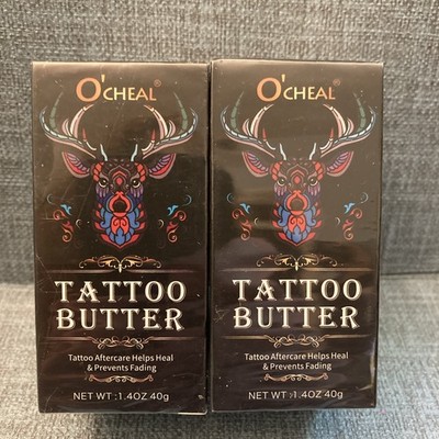 O Cheal Tattoo Butter Aftercare Balm 2-pack 1.4oz. / 40g. ea Before During After