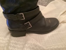 Anne Klein I flex Black leather low hel boots size 10