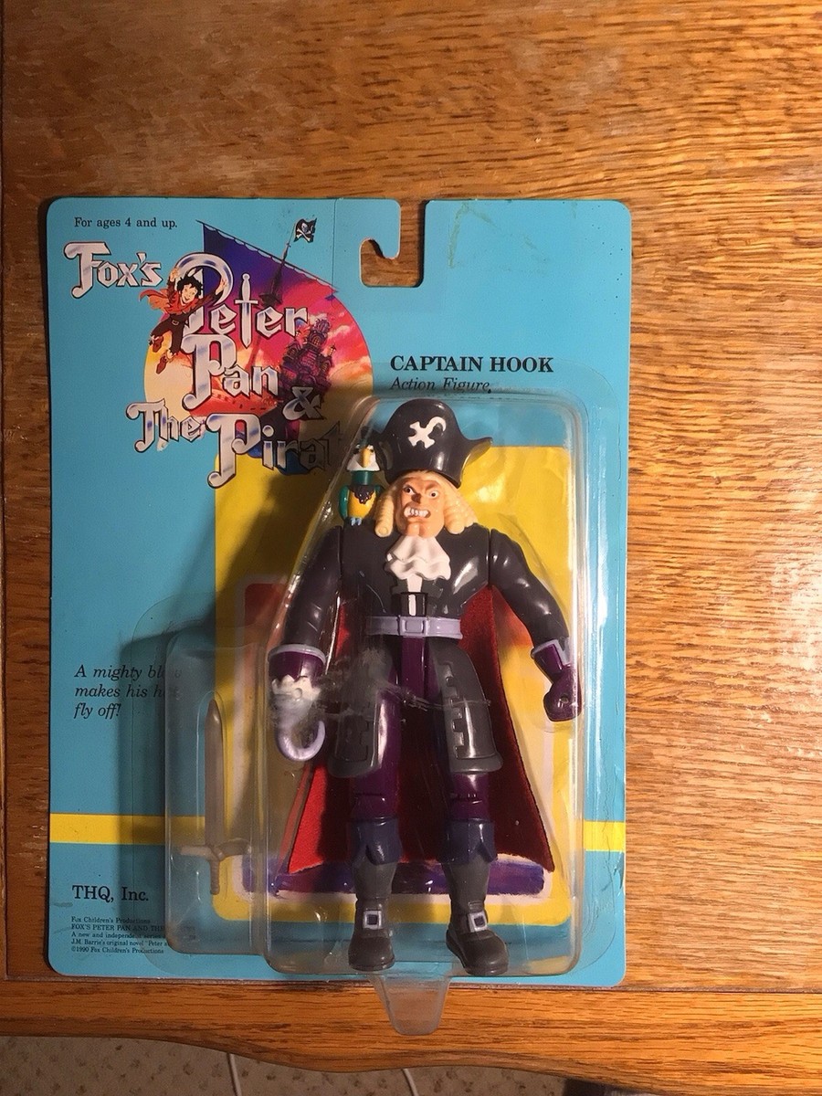 1991 THQ FOX'S PETER PAN THE PIRATES CAPTAIN HOOK + HAT FLYS OFF