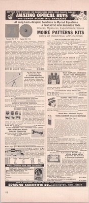 Edmund Scientific Co. 1966 Vintage Print Ad Optical Kits Telescope Gadgets