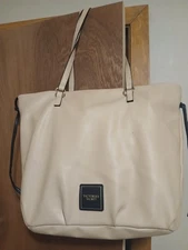 Victoria Secret Cinch Top Bare Tote Purse Bag Shoulder Beige Nude Handbag