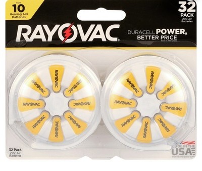 Rayovac Size 10 Hearing Aid Batteries (32 Pack) Batteries Best By 2027 NEW 