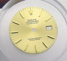 Vintage Genuine Rolex OysterQuartz Datejust 36mm 17013 Champagne Gold Watch Dial
