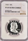 1960 Franklin Half Dollar Proof NGC PF 69 ULTRA CAMEO PR69DCAM Top Pop Coin 50C