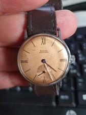 Glycine Bienne Geneve orologio uomo manuale secondi piccoli quadrante beige