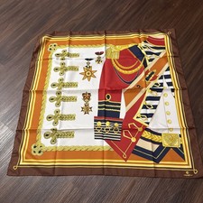 Charmelle Vintage Soldier Uniform Poly Scarf 30x30 Red Brown Orange Gold Red NIP