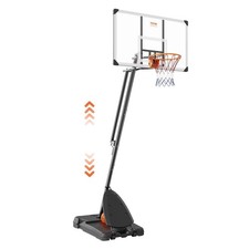 7.6-10ft Adjustable Portable Basketball System 54in Backboard w/Fillable Base