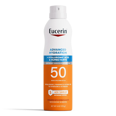 Advanced Hydration SPF 50 Sunscreen Spray, Lightweight Spray Sunscreen with Hyal